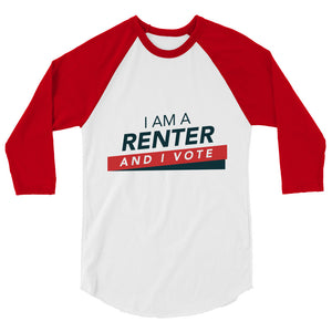 I am a renter 3/4 sleeve raglan shirt