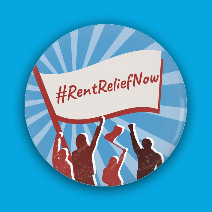 #RentReliefNow Three Pin-Back Buttons